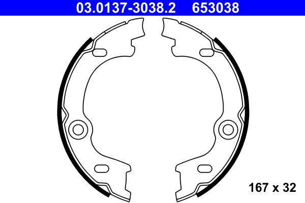 Bremsbackensatz, Feststellbremse ATE 03.0137-3038.2