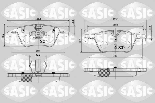 Bremsbelagsatz, Scheibenbremse SASIC 6216161