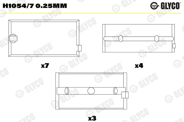 Kurbelwellenlager GLYCO H1054/70.25MM