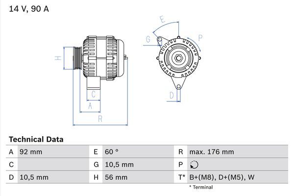 Generator BOSCH 0 986 038 170