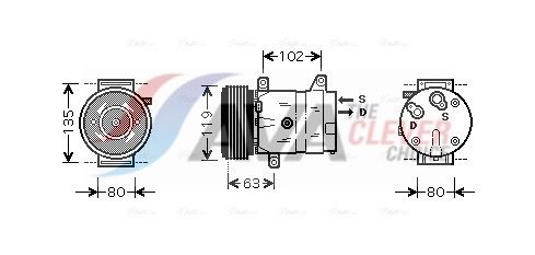 Kompressor, Klimaanlage AVA QUALITY COOLING RTAK440