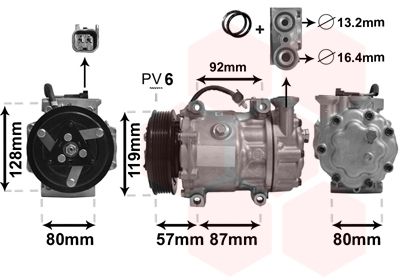 Kompressor, Klimaanlage VAN WEZEL 1800K468