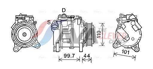 Kompressor, Klimaanlage AVA QUALITY COOLING BWAK493