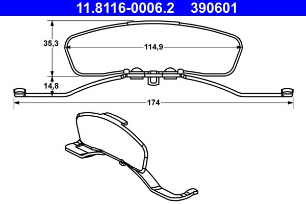 Feder, Bremssattel ATE 11.8116-0006.2