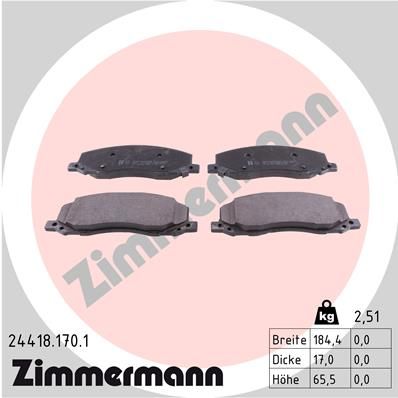 Bremsbelagsatz Bremsbeläge ZIMMERMANN 24418.170.1