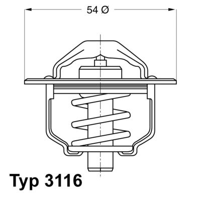 Kühlwasserthermostat WAHLER 3116.82D