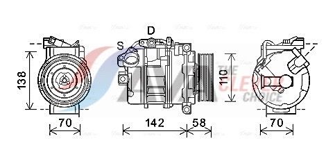 Kompressor, Klimaanlage AVA QUALITY COOLING BWAK496
