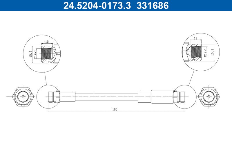 Bremsschlauch ATE 24.5204-0173.3
