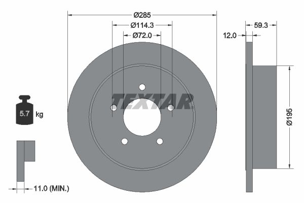 Bremsscheibe TEXTAR 92194003