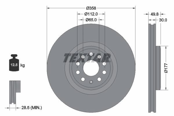 Bremsscheibe TEXTAR 92337505