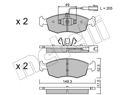 Bremsbelagsatz, Scheibenbremse METELLI 22-0274-4