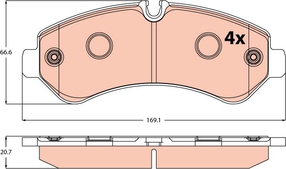 Bremsbelagsatz Bremsbeläge TRW GDB2528