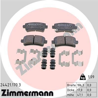 Bremsbelagsatz Bremsbeläge ZIMMERMANN 24421.170.3