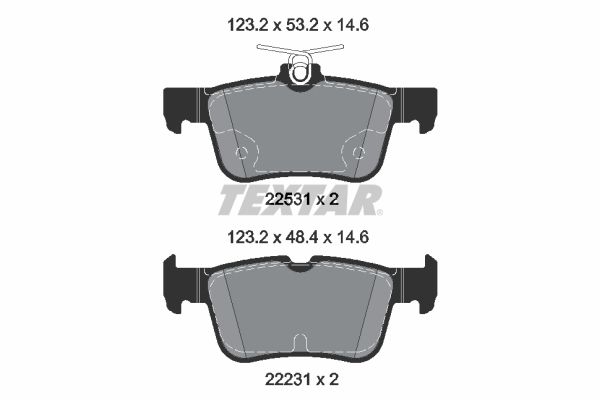 Bremsbelagsatz, Scheibenbremse TEXTAR 2253105