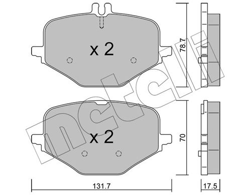 Bremsbelagsatz, Scheibenbremse METELLI 22-1309-0