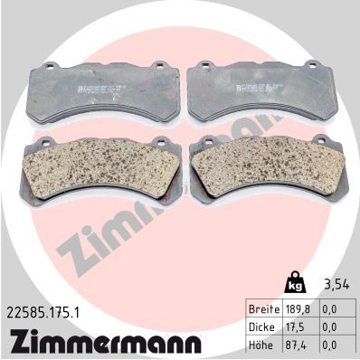 Bremsbelagsatz Bremsbeläge ZIMMERMANN 22585.175.1