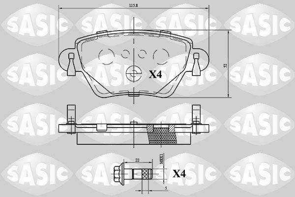 Bremsbelagsatz, Scheibenbremse SASIC 6216069