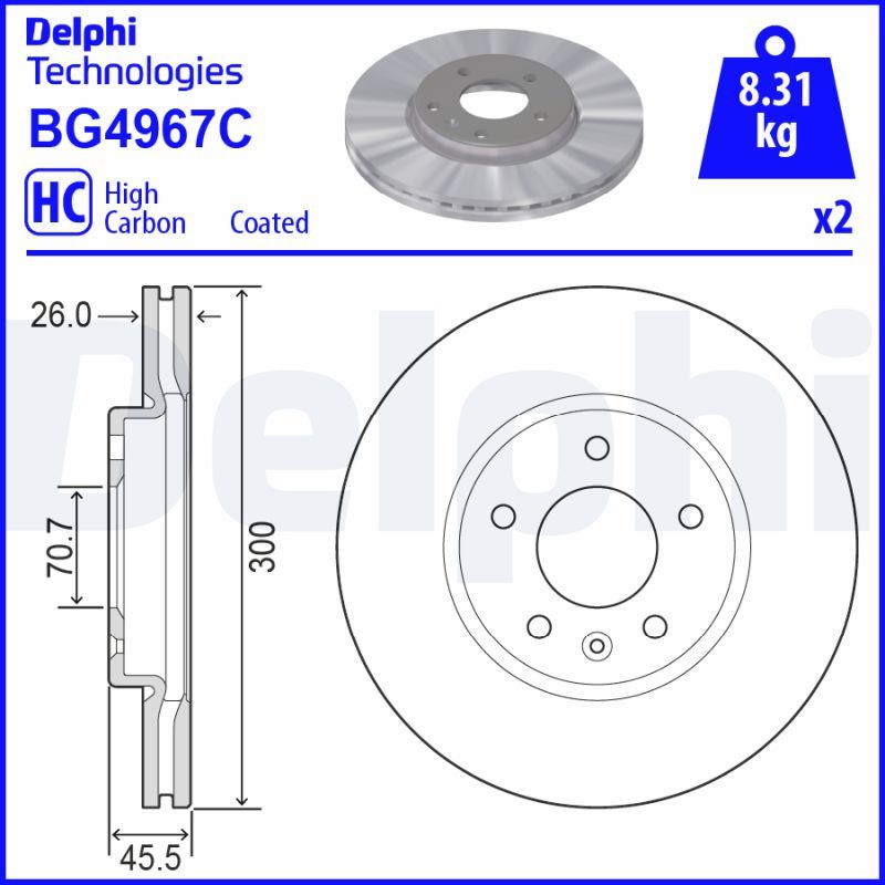 Bremsscheibe DELPHI BG4967C