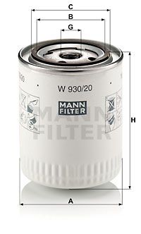 Oljefilter MANN-FILTER W 930/20