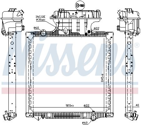 Kühler, Motorkühlung NISSENS 628757