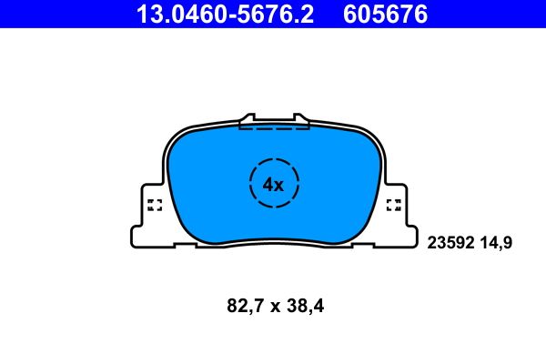 Bremsbelagsatz, Scheibenbremse ATE 13.0460-5676.2