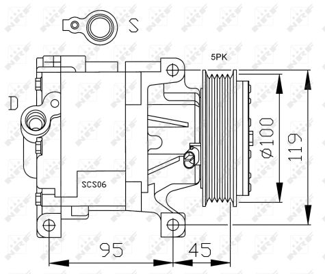 Kompressor, Klimaanlage NRF 32183G