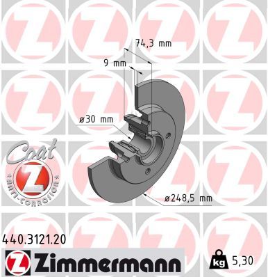 Bremsscheibe ZIMMERMANN 440.3121.20
