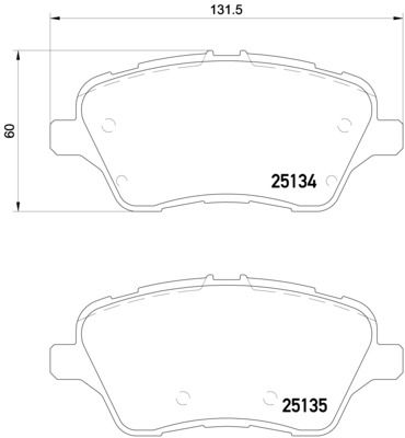 Bromsbeläggssats, skivbroms BREMBO P24151