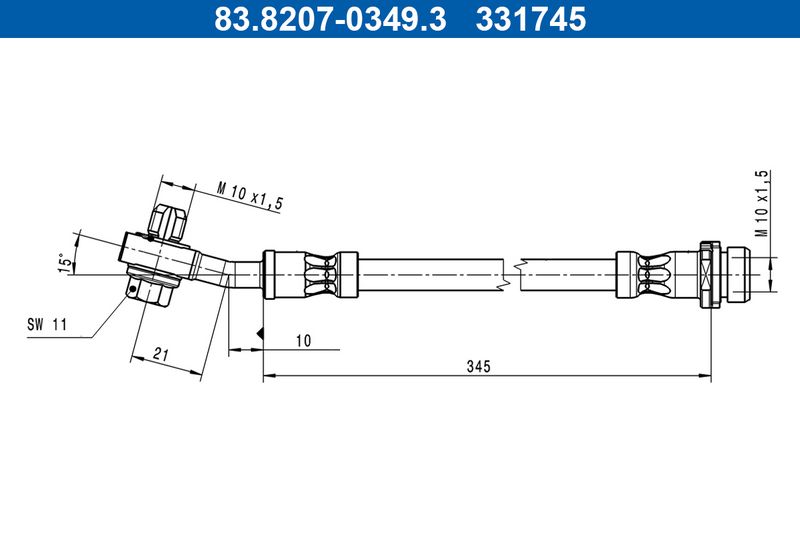 Bremsschlauch Ate 83.8207-0349.3