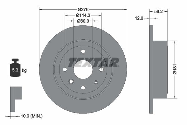 Bremsscheibe TEXTAR 92225103