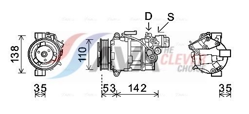 Kompressor, Klimaanlage AVA QUALITY COOLING BWAK393