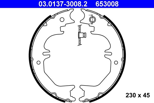 Bremsbackensatz, Feststellbremse ATE 03.0137-3008.2