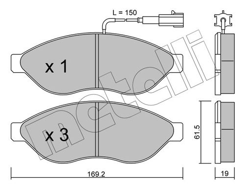 Bremsbelagsatz, Scheibenbremse METELLI 22-0708-0