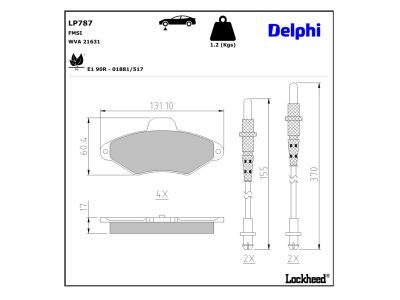 Bremsbelagsatz, Scheibenbremse DELPHI LP787