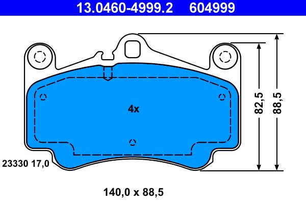 Bremsbelagsatz, Scheibenbremse ATE 13.0460-4999.2