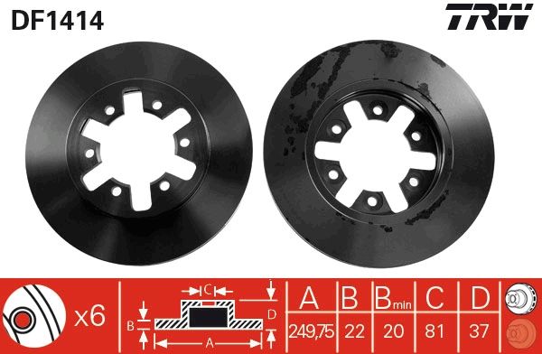Bremsscheibe TRW DF1414