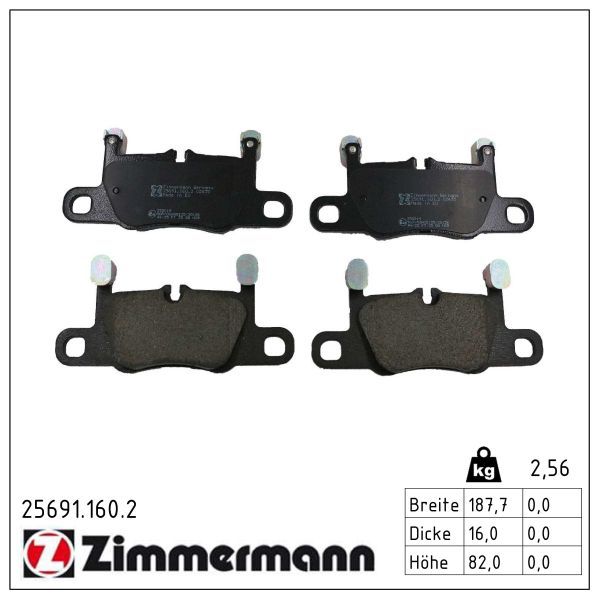 Bremsbelagsatz, Scheibenbremse ZIMMERMANN 25691.160.2