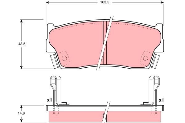 Bromsbeläggssats, skivbroms TRW GDB3183