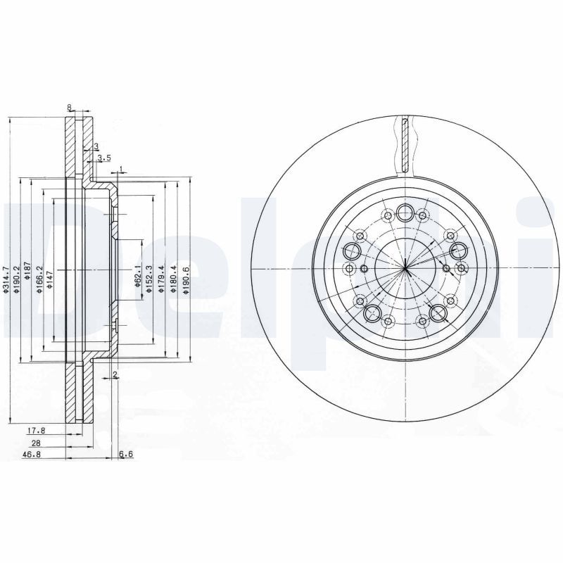 Bremsscheibe DELPHI BG3616
