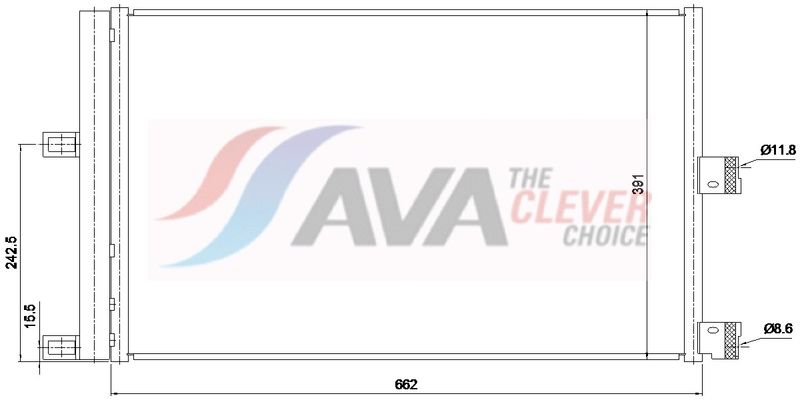 Kondensator, Klimaanlage AVA QUALITY COOLING TE5007D