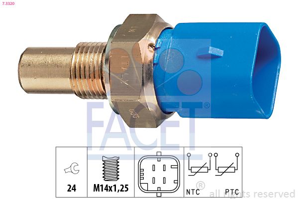 Sensor, Kühlmitteltemperatur FACET 7.3320