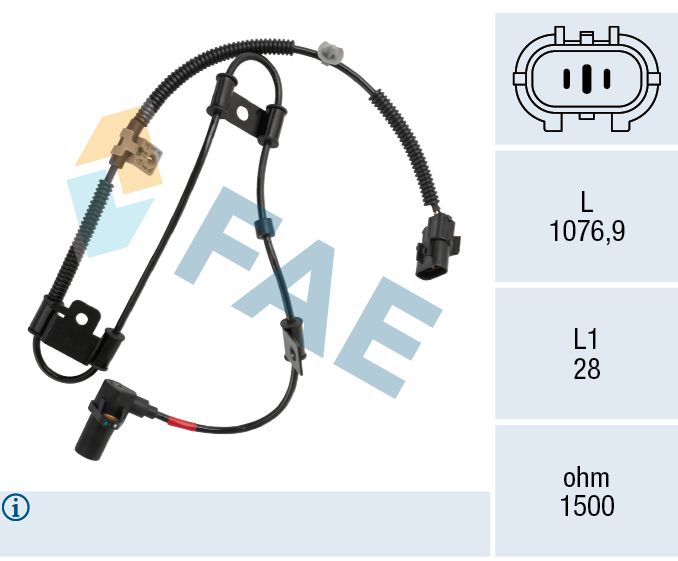 Sensor, Raddrehzahl FAE 78767