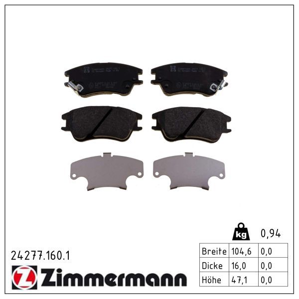 Bremsbelagsatz, Scheibenbremse ZIMMERMANN 24277.160.1