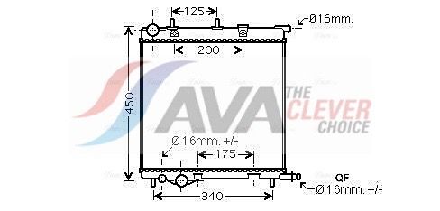 Kühler, Motorkühlung AVA QUALITY COOLING PE2368