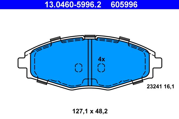 Bremsbelagsatz, Scheibenbremse ATE 13.0460-5996.2