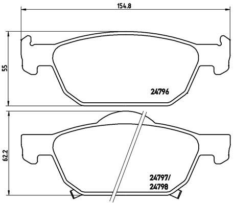Bremsbelagsatz, Scheibenbremse BREMBO P 28 044