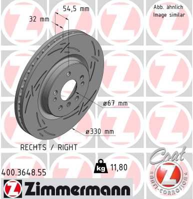 Bremsscheibe ZIMMERMANN 400.3648.55