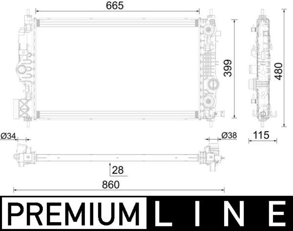 Kühler, Motorkühlung MAHLE CR2593000P