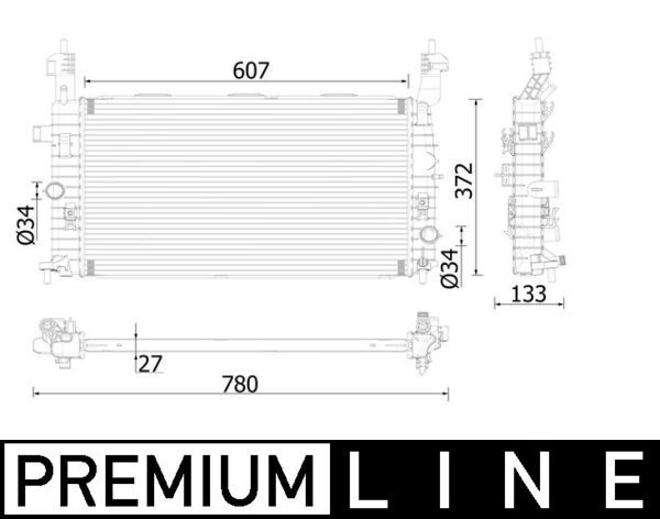 Kühler, Motorkühlung MAHLE CR1499000P