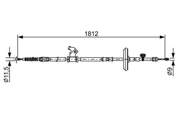 Seilzug, Feststellbremse BOSCH 1987482503
